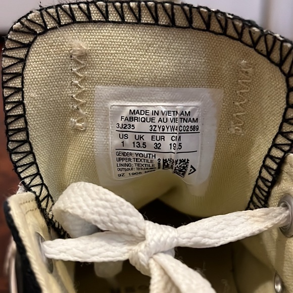 Converse low top all star, kid size 1, black - Picture 4 of 7